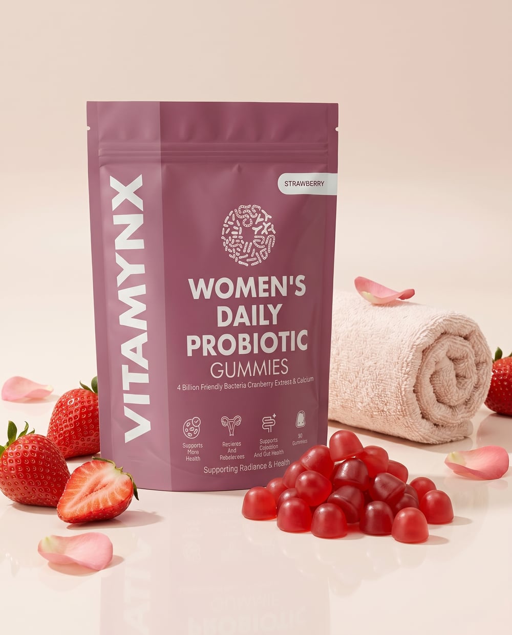Vitamynx Women's Probiotic styled with fresh fruit