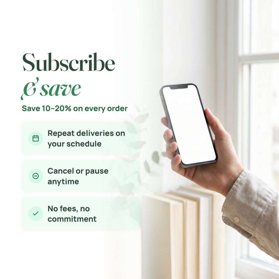 Subscribe and save 10 to 20 percent, cancel anytime