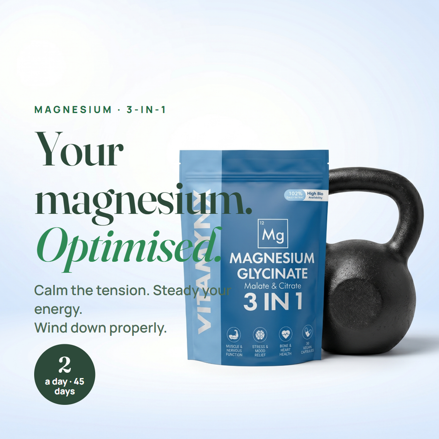 Your magnesium, optimised — 3-in-1 magnesium, 2 a day
