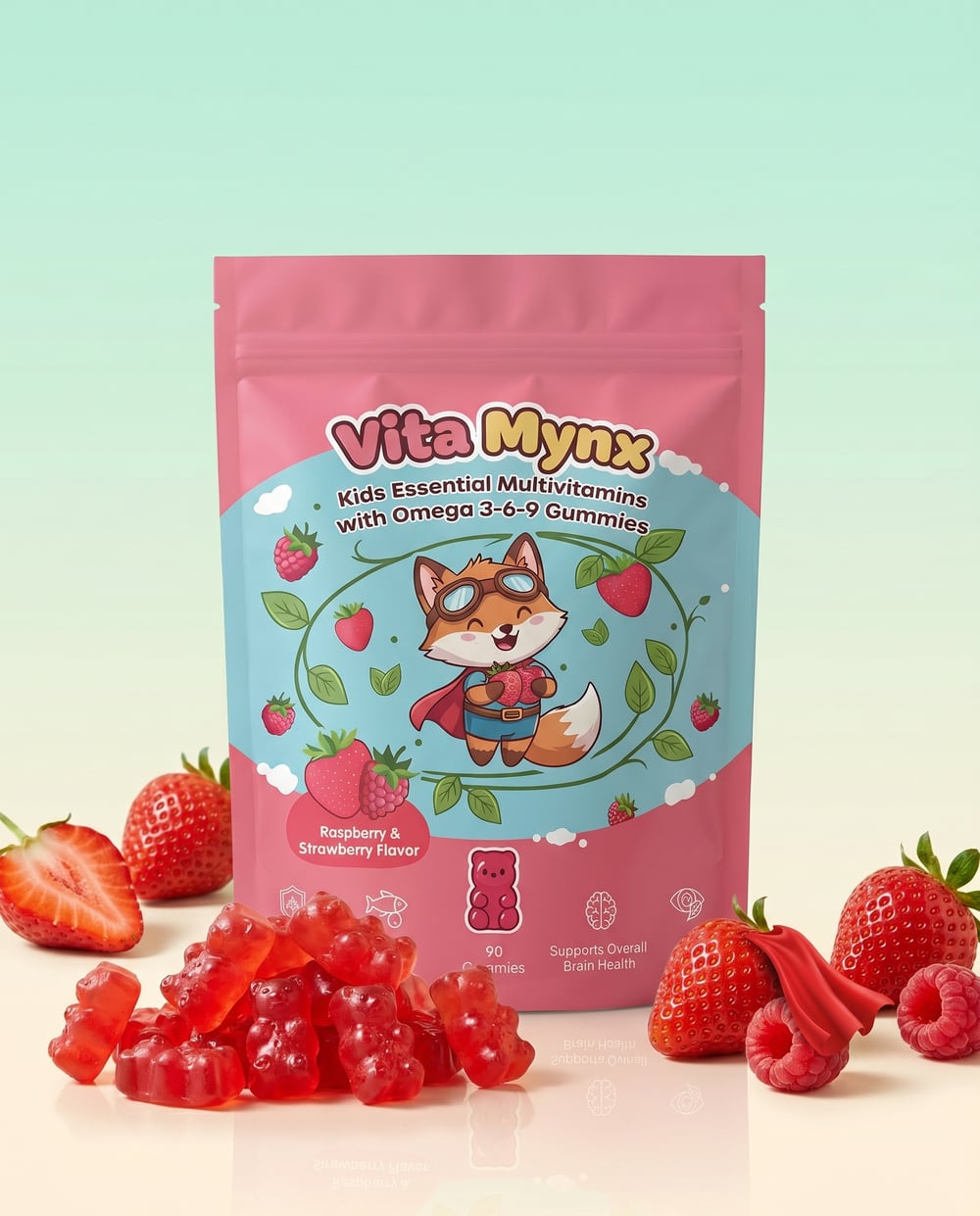 Vitamynx Kids Multivitamin styled with fresh fruit